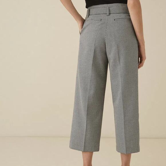 Reiss Mollie Belted Culotte Pants Monochrome Houndstooth Women's Size 10 NEW - Picture 3 of 9